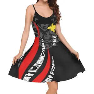 New Papua Guinea National Day Anniversary Dress Custom on Demand Women Sexy Spaghetti Dress Dropshipping Quality Supplier