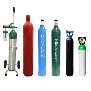 Gas Purity 99.999% 40L Steel Oxygen/Carbon Dioxide/Nitrogen/Argon Gas Cylinder Price with valves and handle