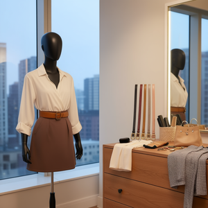 Cinturón de Cuero Genuino de 2.5 cm con Hebilla Rectangular de un Solo Lado, Moda Femenina - Product Image 3