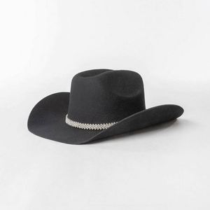 Sombreros de Vaquero para Mujer al por Mayor 2024, Sombrero Fedora de Ala Ancha con Banda de Diamantes de Imitación de Lujo, Logotipo Personalizado, para Viajes y Fiestas, Cuatro Estaciones - Product Image 4