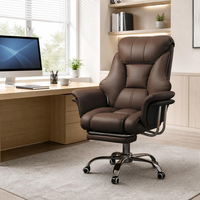 Chaise de bureau en gros, fournie par l'usine, certifiée, MOQ 5, en cuir, ergonomique, rembourrée, pivotante, réglable, inclinable, dossier haut