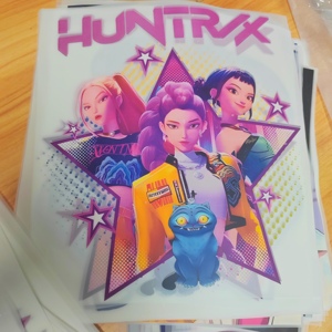สติกเกอร์ลายการ์ตูน Kpop Demon Hunter แบบรีดร้อน วัสดุ PET ทนทาน ลายพิมพ์ DTF พร้อมรีดติด - Product Image 3