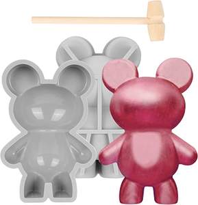 Moldes grandes de silicona <span class=keywords><strong>para</strong></span> Mousse de <span class=keywords><strong>Chocolate</strong></span>, oso de peluche, <span class=keywords><strong>molde</strong></span> de <span class=keywords><strong>Chocolate</strong></span> con martillo de madera, 3d - Product Image 3