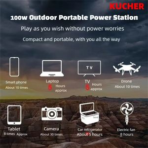 KUCHER Stazione di Alimentazione Portatile Blu 100W, Batteria al Litio 27000mAh, MPPT Onda Sinusoidale Pura, Pronto per Energia Solare, Avviatore d'Emergenza per Auto US/<span class=keywords><strong>EU</strong></span> - Product Image 6