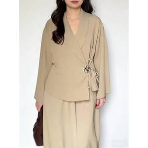 Conjunto de Ropa Modesta Flowy Khimar Abaya de 2 Piezas, Pantalones Plisados para el Trabajo Diario, Poncho con Bordado, Color Sólido, Chifón, Color Claret, Islam - Product Image 2