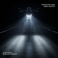 Phare LED ultra-lumineux pour moto Z05, lentille de projecteur universelle, forme en U, DRL fumé, lampe avant externe, scooter, EV, neuf
