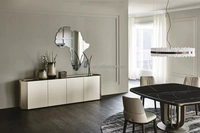 Moderne luxe moderne modulaire lumière champagne Console Table Buffet Buffet Armoire de Rangement