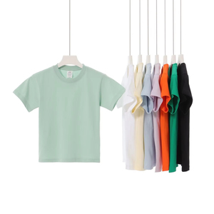 T-shirt Casual da uomo a manica corta in cotone 100% nuova estate minimalismo tinta unita 230 grammi lavorati a maglia - Product Image 1