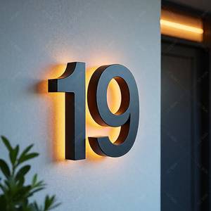 Número de Casa de metal moderno, señal de números de habitación de hotel, número de casa personalizado, placa de número de dirección, decoración de pared del hogar, - Product Image 2