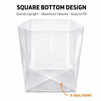 Sac en PE transparent à fond carré, doublure de carton en HDPE/LDPE, ouverture supérieure, étanche, thermoscellable, durable, pour emballage de palettes et de boîtes en vrac