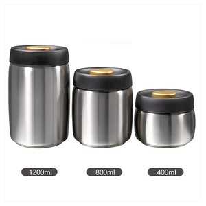 Thanhot 800ml caffè sigillato serbatoio pressa vuoto chicco di caffè in acciaio inossidabile contenitore croccante tondo cerchio circolare barattolo circolare - Product Image 3
