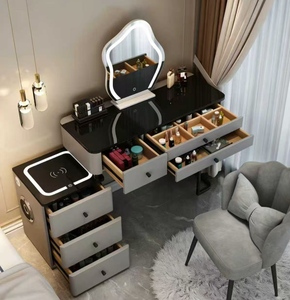American <b>Light</b> Luxury Intelligent Corner Dressing Table, Wireless Charging High-End Vanity for Bedroom & Small Space - Product Image 4