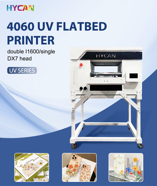 Professional 4060 UV Printer for Bottle & Phone Case AI Vision Positioning Touch Screen Single Dual Heads English Tech Support