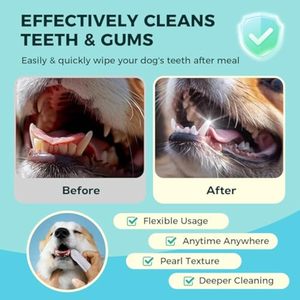 Lingettes dentaires douces pour chiens pour les soins des animaux de compagnie Nettoyage des dents buccales et élimination du tartre Lingettes pour les doigts pour le nettoyage des dents des chiens - Product Image 6