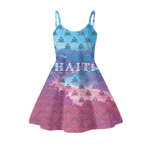 Nuevo vestido con estampado de bandera de Haití para <span class=keywords><strong>mujer</strong></span>, <span class=keywords><strong>ropa</strong></span> haitiana para <span class=keywords><strong>mujer</strong></span>, informal, de verano, sin mangas, personalizado, <span class=keywords><strong>Vintage</strong></span>, cintura Imperio, vestidos sin mangas - Product Image 3