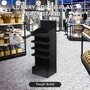 Display Lantai Modern Hitam, Display Lantai Kardus Custom POP, Display Lantai Kertas Bergelombang Promosi - Product Image 5