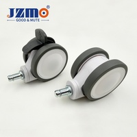 Roue médicale silencieuse à double plaque, entièrement en plastique, blanche/grise, avec tige de 11 mm, pour lit d'hôpital et lit de soins universel