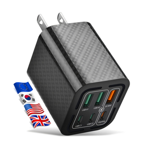 Adaptador de Corriente USB-C de Carga Rápida de 50W para Reino Unido, Estados Unidos, Unión Europea y Corea, QC3.0 3A3U, <span class=keywords><strong>Cargador</strong></span> Portátil Multipuerto para <span class=keywords><strong>iPhone</strong></span> 15 16 Pro Max - Product Image 1