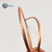 Fil de cuivre tressé multibrins doré de 12 mm, fil de cuivre tressé flexible pour mise à la terre, fil de cuivre rond