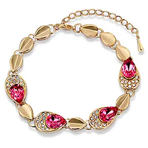 Bracciale con ciondolo a forma di cuore braccialetti in pietra di cristallo bracciale bracciale bracciale con cuore d'oro a catena d'amore per donna