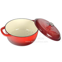 Four hollandais en fonte avec poignées pour la cuisson du pain, four hollandais en fonte émaillée 6 pintes