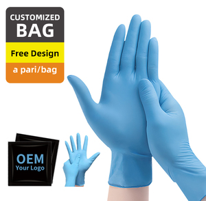 BG102 Customize Package Blue Nitrile Glove Powder Free <strong>Cheap</strong> Exam Dental Examination Disposable Nitrile Gloves Without Powder - Product Image 1