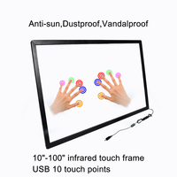 Écran tactile infrarouge 17 pouces, cadre multi-touch, kit informatique pour borne ATM, kit de superposition de cadre tactile IR, USB RS232 3m Elo