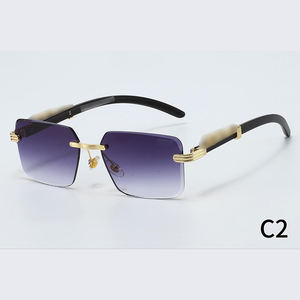 Gafas de Sol Clásicas Carer Doradas, Gafas de Marca de Lujo, Gafas de Sol de Diseñador, Gafas de Metal sin Montura, Gafas con Protección UV - Product Image 6