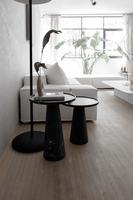 Table basse moderne en marbre noir Marquina naturel, surface polie, imperméable, pour salon et villa