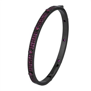 Wholesale Collections Eco-friendly <b>Copper</b> Black Gold Plated Corundum & Blue Spinel Zircon Black <b>Bangles</b> for Women - Product Image 1