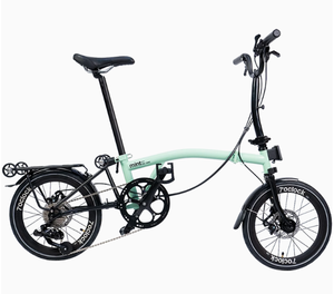 MINT T9D-349D 16-Zoll 9-Gang Scheibenbremsen Dreifach-Faltrad MintPapts Stahl S-Lenker Y-Lenker <span class=keywords><strong>M</strong></span>-Lenker Klapprad Dreifach-Faltfahrrad - Product Image 5