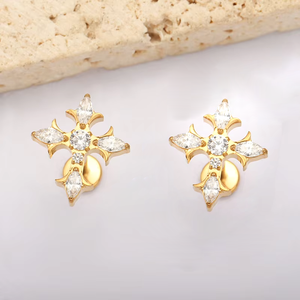 Piercing Labret, Anillos de <span class=keywords><strong>Nariz</strong></span> con Forma de Flor, Joyería de Titanio Dorado con Rosca Interna, Hipoalergénica, para Bodas y Compromisos - Product Image 2