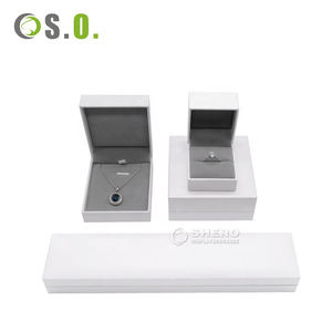 Cajas de Regalo de Papel para Joyería con Logotipo Personalizado, Cajas de Embalaje de Papel de Cuero Sintético Gris de Alta Calidad para Collares y Colgantes de Lujo - Product Image 4