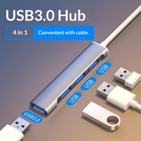 Adaptateur HUB USB 3.0 multiport 4 en 1, 4 ports USB 3.0, alliage d'aluminium, pour ordinateur portable, transfert de données, adaptateur HUB USB