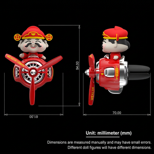 Ambientador para Coche Pequeño Dios de la Fortuna, Diseño de Hélice Roja, Clip de Ventilación, Decorativo de Dibujos Animados, Fragancia de Plástico, Evaporación Natural - Product Image 4