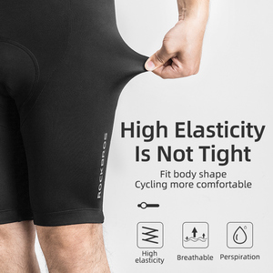 Salopette de cyclisme pour homme, pantalon à bretelles à manches courtes, ensemble de vêtements de cyclisme à coussin 3D, salopette de sport, short de cyclisme noir - Product Image 4