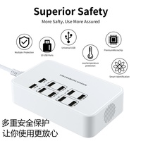 Bloc de chargeur multiple 90W 18A 10 ports, station de charge USB pour iPhone, smartphone Android, tablette, montre connectée, AirPods, Samsung