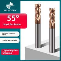 Fraise à défoncer TIANYU 6-20mm HRC55 en alliage de tungstène à 4 dents, revêtement Altin, fond plat, en carbure, haute vitesse, ODM