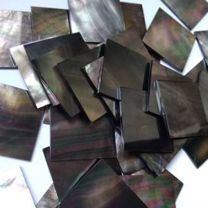 Hoogwaardige gekalibreerde natuurlijke zwarte schelp vierkante cabochon losse edelsteen parelmoer voor het maken van sieraden - Product Image 4