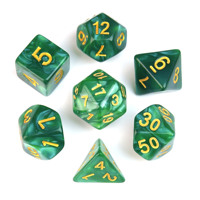 Set Dadu Akrilik Polihedral Marmer untuk Permainan Dadu, Kartu, dan RPG DND