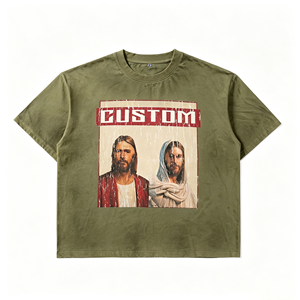 Street Hip Hop Style Unisex's Loose <strong>Messy</strong> Cutting Solid Color Cotton T-shirt Custom Fashion Washed Short Sleeve <strong>Tshirts</strong> - Product Image 3