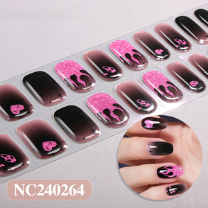 Autocollant pour ongles en gel semi-durci 3D style gothique OEM Crâne Fantôme Citrouille Araignée Chauve-souris Autocollant lumineux Halloween pour ongles - Product Image 3