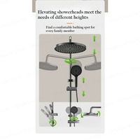 Système de douche pluie en aluminium chromé brossé anti-reflux pour hôtels, avec douchette à main et mitigeur thermostatique mural pour salle de bain