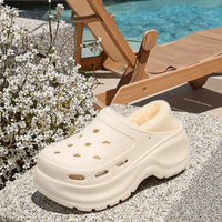 Femmes 2024 été Cool Baotou plage sabots Mules Double semelle surélevée plate-forme épaisse confortable trou diapositives portant des chaussures EVA
