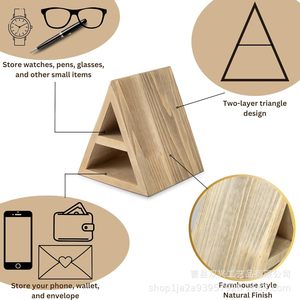 Estantería triangular de madera de 8,0 pulgadas, soporte para libros de escritorio, sujetalibros de madera maciza para dormitorio, organizador de almacenamiento de escritorio - Product Image 4
