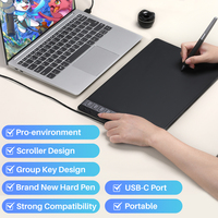 Tablette graphique numérique sans papier Huion Inspiroy 2 H1061P avec molette de défilement, 8 touches personnalisables, tablette de dessin noire pour designer
