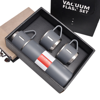 Botol Termos Stainless Steel 500ml, Kotak Hadiah Bisnis, Cangkir Bisnis Portabel, Termos Satu Cangkir dengan 3 Tutup, Laris Manis