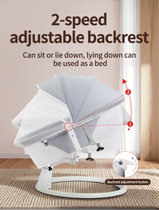 Berceau à bascule automatique pour bébé avec télécommande, balançoire <span class=keywords><strong>électrique</strong></span> pour nourrisson avec auvent et <span class=keywords><strong>moustiquaire</strong></span> pour nouveau-né - Product Image 6