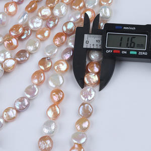 Perles d'eau douce baroques de 18 cm 11-12 mm, couleur blanche naturelle, perles en vrac, fabrication artisanale de bijoux - Product Image 5