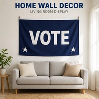 Drapeau de campagne extérieur en polyester 3x5 pieds, double face, avec logo et design personnalisés, pour les élections présidentielles américaines 2028, idéal pour les rassemblements et les défilés.